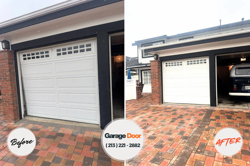 Before and after: garage door repair Blue Ridge, GA